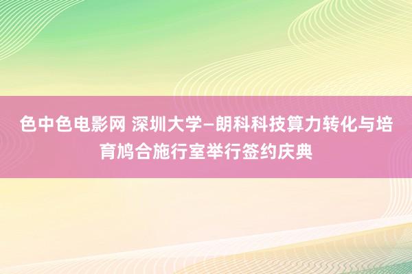 色中色电影网 深圳大学—朗科科技算力转化与培育鸠合施行室举行签约庆典