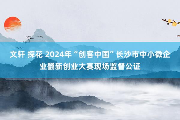 文轩 探花 2024年“创客中国”长沙市中小微企业翻新创业大赛现场监督公证