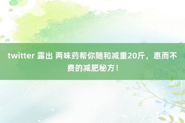 twitter 露出 两味药帮你随和减重20斤，惠而不费的减肥秘方！