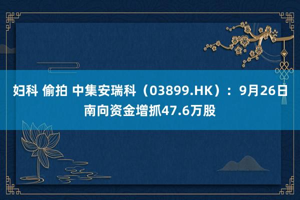 妇科 偷拍 中集安瑞科（03899.HK）：9月26日南向资金增抓47.6万股