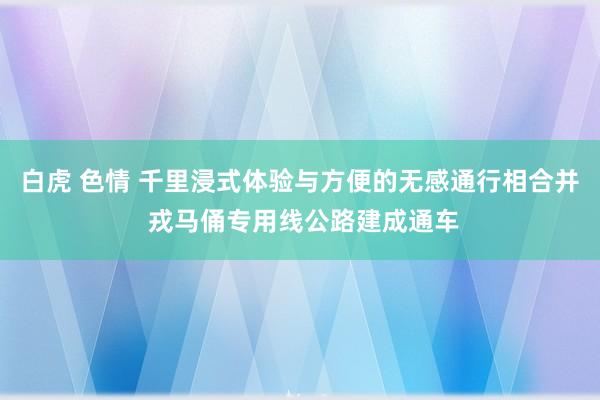 白虎 色情 千里浸式体验与方便的无感通行相合并 戎马俑专用线公路建成通车