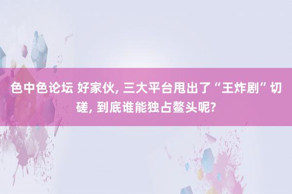 色中色论坛 好家伙， 三大平台甩出了“王炸剧”切磋， 到底谁能独占鳌头呢?