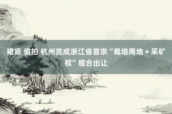 裙底 偷拍 杭州完成浙江省首宗“栽培用地＋采矿权”组合出让