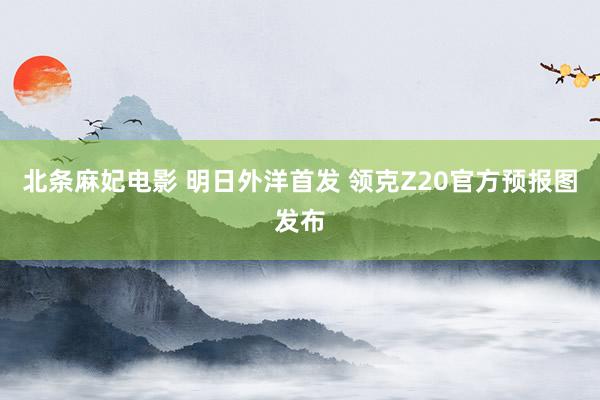 北条麻妃电影 明日外洋首发 领克Z20官方预报图发布