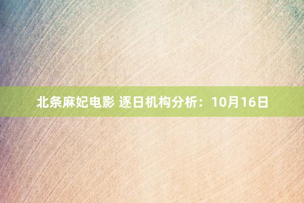 北条麻妃电影 逐日机构分析：10月16日