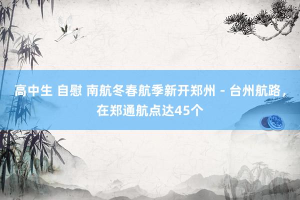 高中生 自慰 南航冬春航季新开郑州－台州航路，在郑通航点达45个