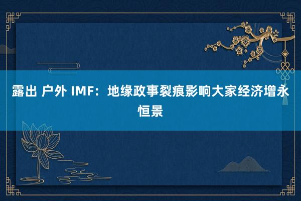 露出 户外 IMF：地缘政事裂痕影响大家经济增永恒景