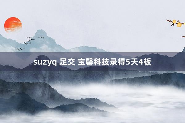 suzyq 足交 宝馨科技录得5天4板