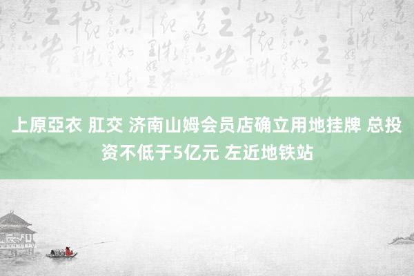 上原亞衣 肛交 济南山姆会员店确立用地挂牌 总投资不低于5亿元 左近地铁站