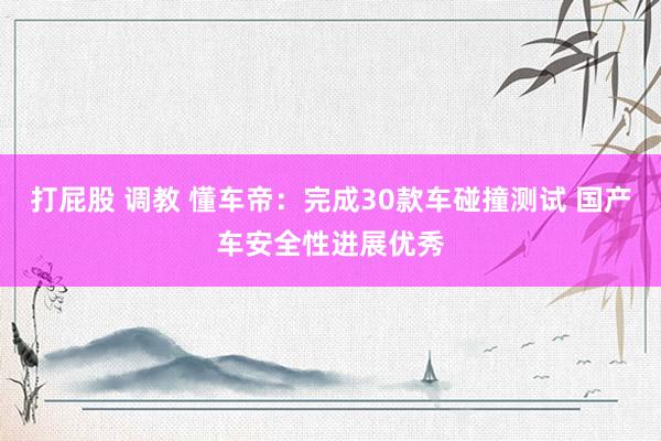 打屁股 调教 懂车帝：完成30款车碰撞测试 国产车安全性进展优秀