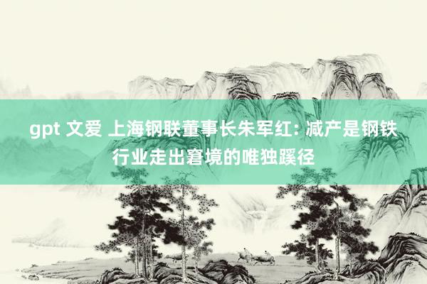 gpt 文爱 上海钢联董事长朱军红: 减产是钢铁行业走出窘境的唯独蹊径