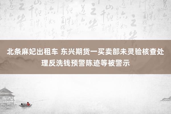 北条麻妃出租车 东兴期货一买卖部未灵验核查处理反洗钱预警陈迹等被警示