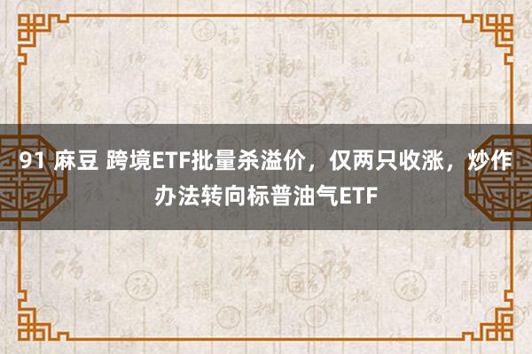 91 麻豆 跨境ETF批量杀溢价，仅两只收涨，炒作办法转向标普油气ETF