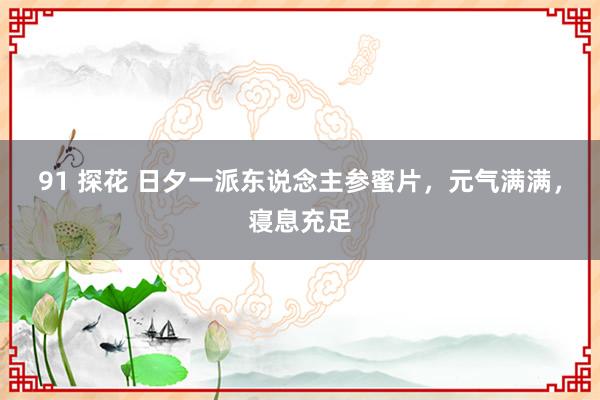 91 探花 日夕一派东说念主参蜜片，元气满满，寝息充足