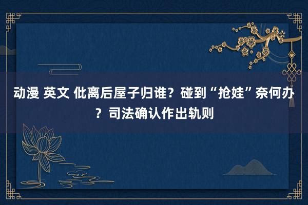 动漫 英文 仳离后屋子归谁？碰到“抢娃”奈何办？司法确认作出轨则