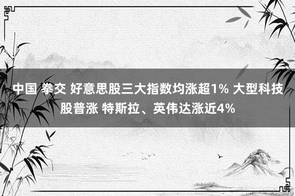 中国 拳交 好意思股三大指数均涨超1% 大型科技股普涨 特斯拉、英伟达涨近4%